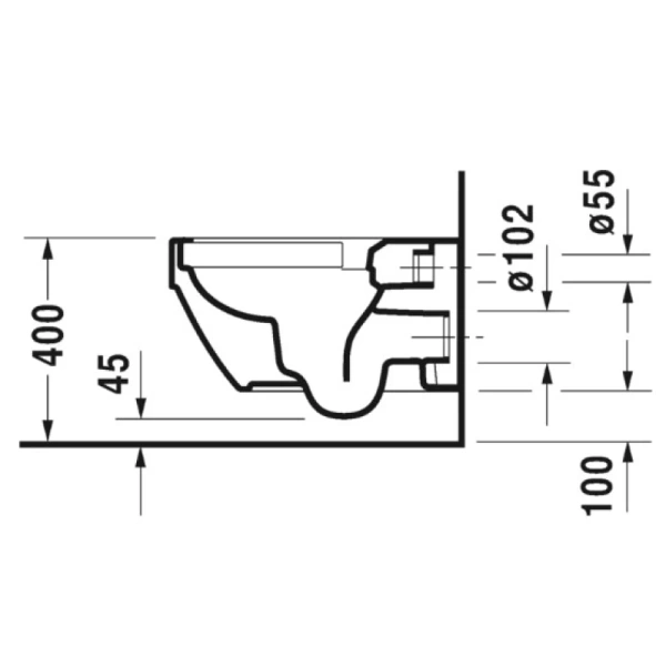 унитаз подвесной duravit vero air rimless 2525090000, без сиденья, цвет белый
