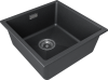 кухонная мойка 455 мм paulmark lumi 45uni lu45-bl, it-granit, цвет черный.