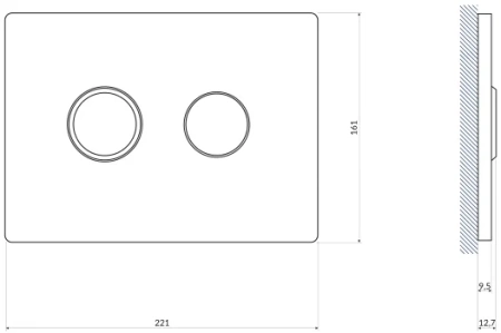 кнопка для инсталляции cersanit accento circle 63839 цвет черная матовая