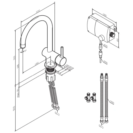 смеситель для кухни am.pm like s f8007900 сенсорный