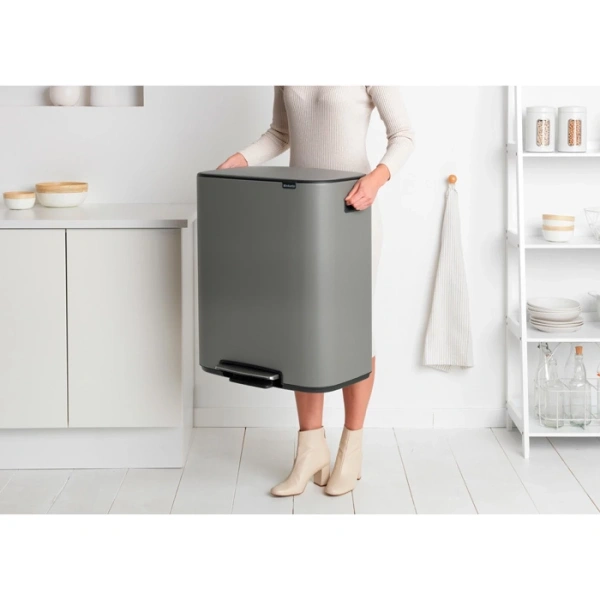 Мусорное ведро Brabantia Bo Pedal Bin 211348 60 л, серое