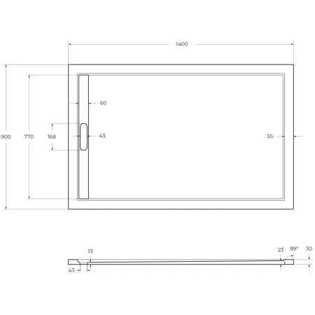 душевой поддон из искусственного камня cezares tray as 140x90 tray-as-ah-140/90-30-w белый