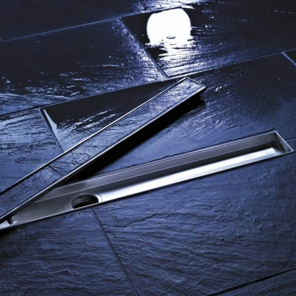 душевой лоток tece tecedrainline 600700 70 см, прямой, без крышки, с гидроизоляцией seal system, серебристый металлик