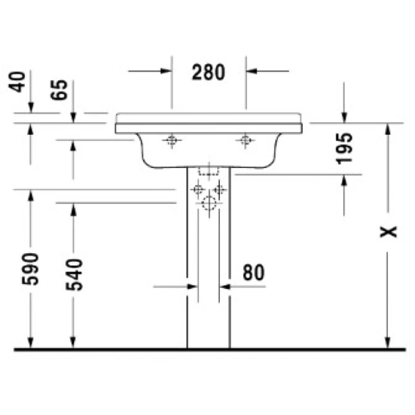 раковина подвесная 70 см duravit starck 3 0304700000