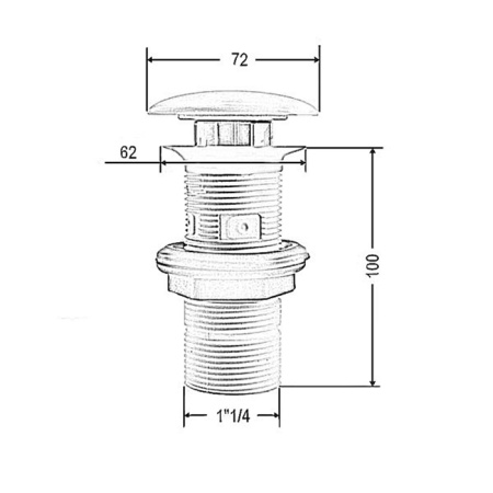 донный клапан artceram aca038 03 00 nero для раковины, универсальный, покрытие керамика, черный