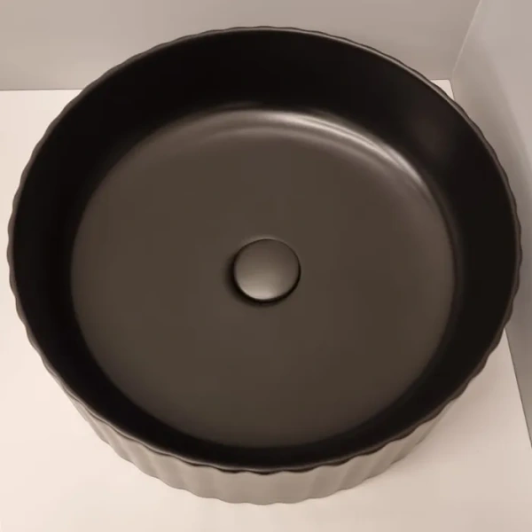 раковина artceram millerighe osl010 17 00 накладная, ø44xh14.5 см, matt black