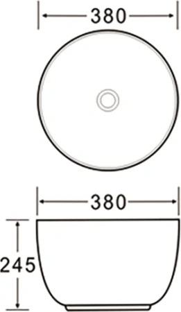 раковина santiline sl-1110 накладная, ø38 см, белая