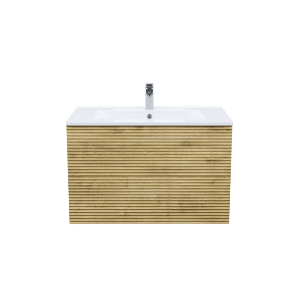 тумба с раковиной 80 см iddis bild bil80v0i95k подвесная, дуб светлый