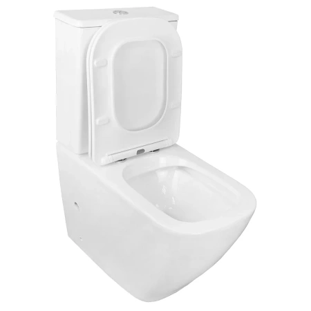 унитаз компакт azario levanto az-1228a напольный, безободковый, с бачком и сиденьем микролифт, 62х38х83 см, белый