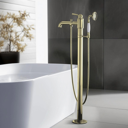 смеситель для ванны aquatek классик aq1545pg полированное золото