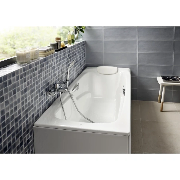 ванна чугунная roca ming set/2302g000r/291120001/150412330 170x85 см, с ручками, антискользящим покрытием, белый