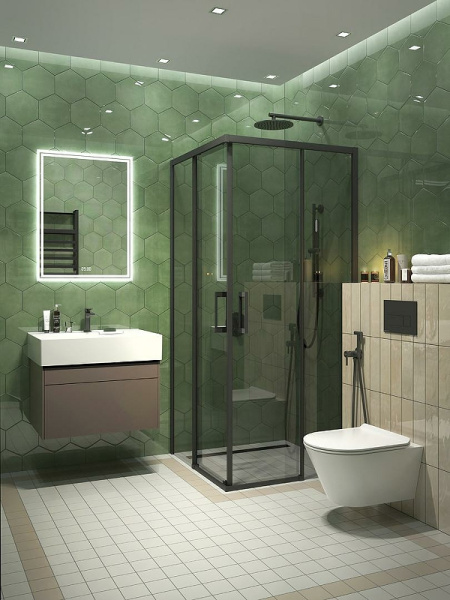 Керамическая плитка Kerama Marazzi Флорентина зелёный глянцевый 24034 настенная 20х23,1 см