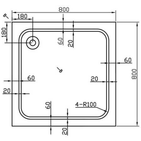 душевой поддон 80×80 см vincea vst-2as-8080