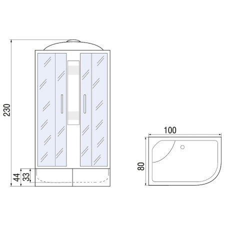 душевая кабина river nara xl 100x80 mt r 10000006215 без гидромассажа
