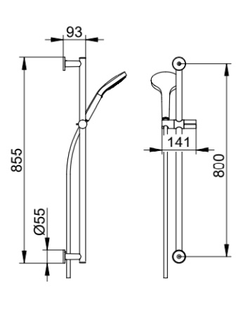 душевой гарнитур keuco ixmo 59587 010801 хром