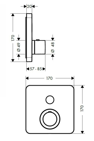 термостат для душа axor showerselect 36705000
