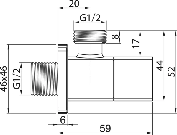 вентиль elghansa unit vk-084 угловой