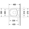 унитаз подвесной безободковый duravit me by starck 2530090000, укороченный, без сиденья, цвет белый.
