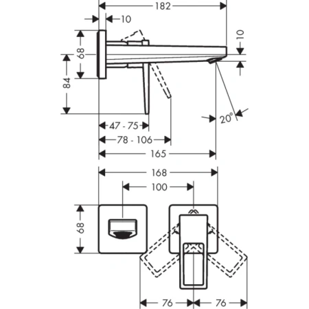 смеситель для раковины без донного клапана hansgrohe metropol 74525000