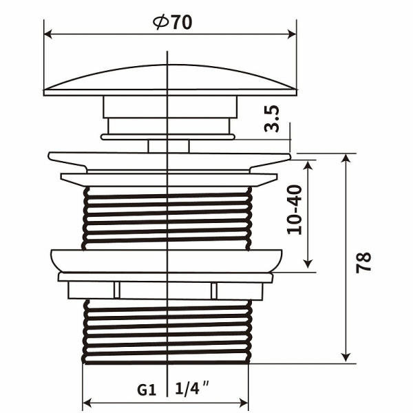 донный клапан vincea dbs0-216mc клик клак капучино матовый
