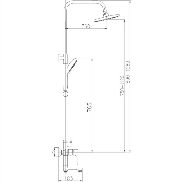 душевая система haiba hb2415 цвет хром