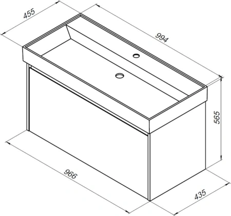 тумба под раковину aquanet nova lite 100 дуб рошелье (1 ящик), 00242579
