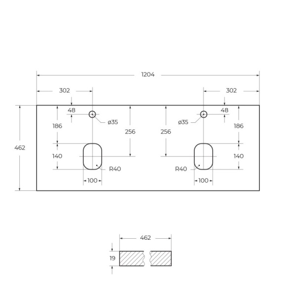 столешница под раковину belbagno 120 ek-120-as-bl-l bianco lucido