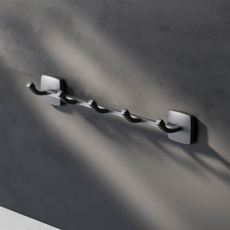 комплект душевого уголка с душевой системой и аксессуарами am.pm gem s 100x80 wk93eq профиль черный матовый стекло прозрачное