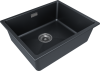 кухонная мойка 555 мм paulmark lumi 55uni lu55-blm, it-granit, цвет черный металлик.