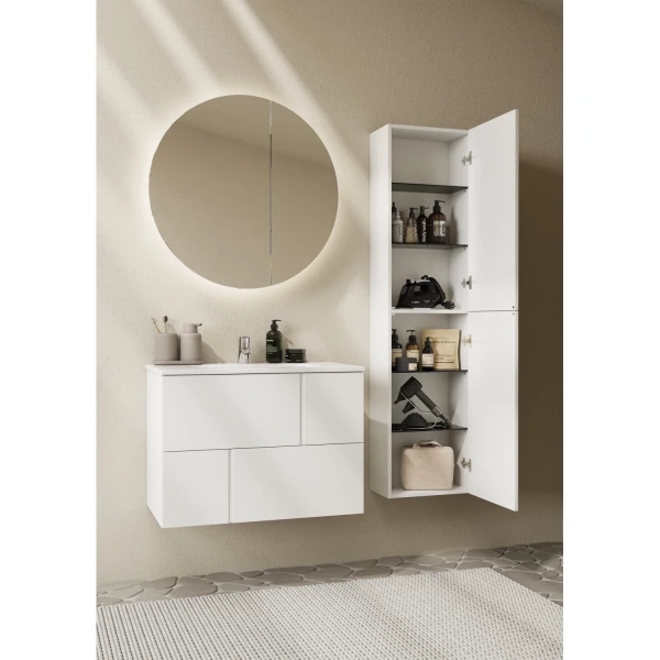 пенал roca luna zru9307768 подвесной l/r, белый матовый