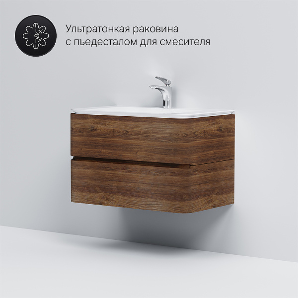 тумба под раковину am.pm sensation 80 m30fhx0802nf, орех