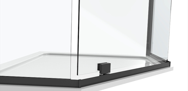 душевой уголок black&white stellar wind s875-900х900 профиль черный, стекло прозрачное