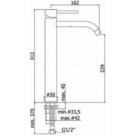 смеситель paffoni candy ca085cr для раковины, с донным клапном, высокий, излив 16.2 см, хром глянцевый