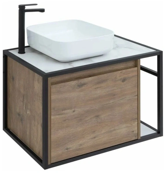 тумба под раковину aquanet nova lite loft 75 l дуб рустикальный, 00261658