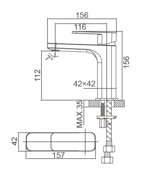смеситель для раковины wonzon & woghand arnie ww-691101-mb, черный матовый