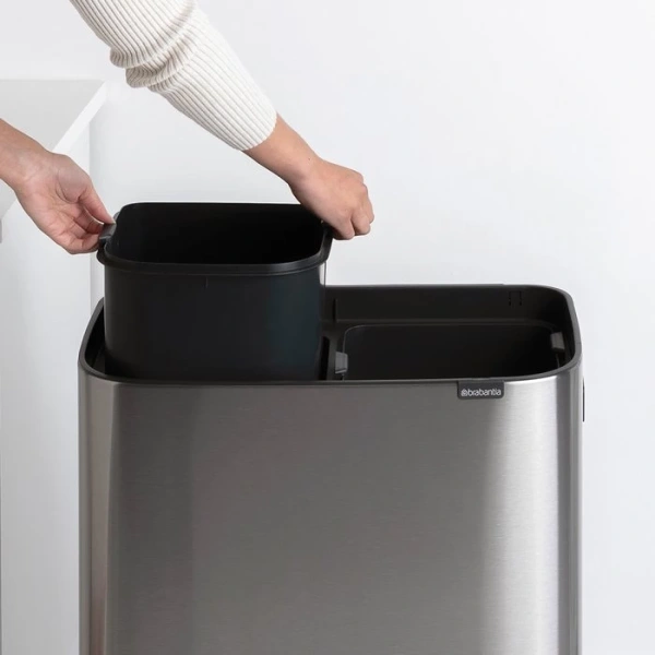 Мусорное ведро Brabantia Bo Touch Bin Hi 130649 30+30 л, стальное матовое