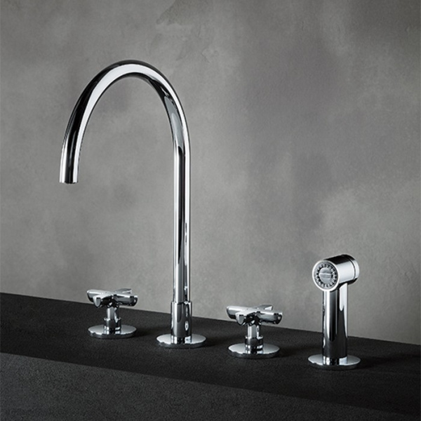 смеситель fantini icona classic 53 02 r051 для кухни, 4 отв, без донного клапана, излив 215 мм, с ручн. душем, цвет хром смеситель fantini icona classic 53 02 r051 для кухни, 4 отв, без донного клапана, излив 215 мм, с ручн. душем, цвет хром