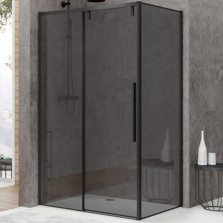 Душевой уголок Black&White Stellar Wind S898-1200х800 профиль черный, стекло матовое