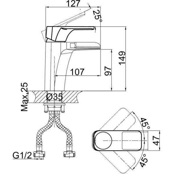 смеситель для раковины d&k berlin technische da1432815
