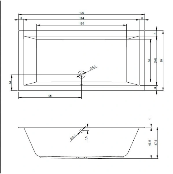 акриловая ванна riho lugo 190x90 b136001005 (bt0500500000000) без гидромассажа акриловая ванна riho lugo 190x90 b136001005 (bt0500500000000) без гидромассажа