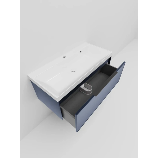 тумба под раковину la fenice simpla fnc-01-sim-bg-100 100 см, подвесная, синий матовый