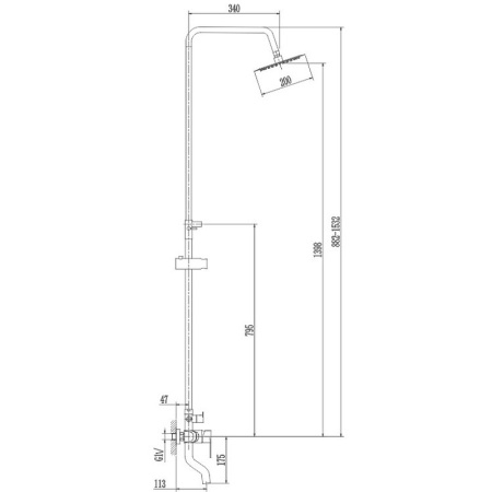 душевая система haiba hb24801-2 цвет нержавеющая сталь