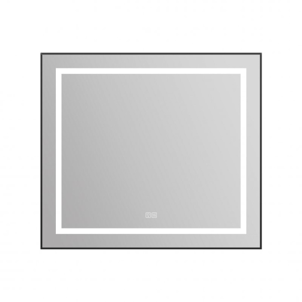 зеркало belbagno kraft 70 spc-kraft-700-800-led-tch-warm-nero с подсветкой черное с сенсорным выключателем и подогревом