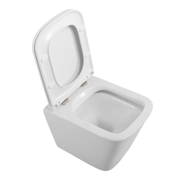 унитаз подвесной безободковый belbagno due bb3103chr/sc, с сиденьем микролифт, цвет белый