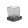 Стакан Whitecross Cubo CU2430GM для щеток, подвесной, стеклянный, оружейная сталь