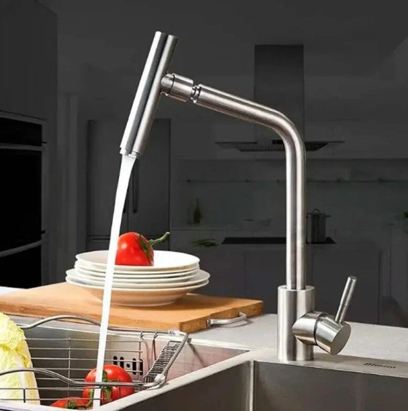 смеситель для кухни haiba hb73304-1 цвет нержавеющая сталь