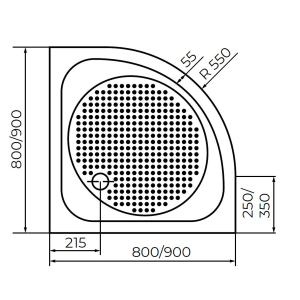 душевой поддон rgw acrylic lux/tn-p 90×90x16 16180499-41