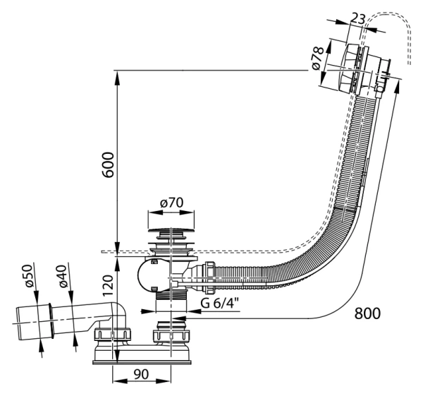 слив-перелив для ванны ravak x01318