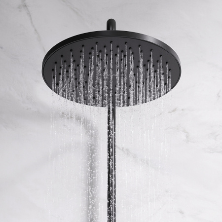 комплект душевого уголка с душевой системой и аксессуарами am.pm gem s 100x80 wk93eq профиль черный матовый стекло прозрачное