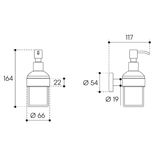 Дозатор для мыла Aqueduto Ponto PON0445 оружейная сталь